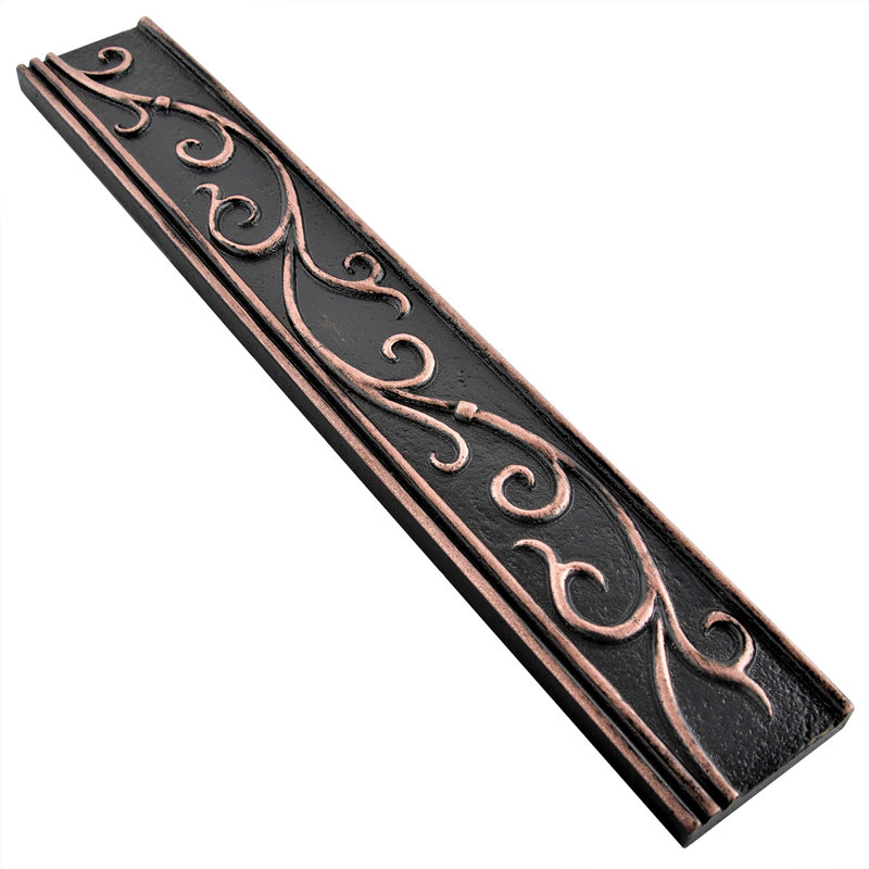 Cypress Metal Antique Copper 4.5cm. x 30cm. Border Wall Accent Tile Trim ( PACK OF 5 PIECE ), Silver