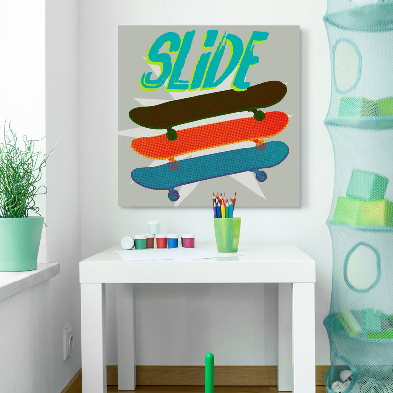 Art sur toile sk8r ii Sieber, H 20 po x l 20 po x P 1,75 po, Cadre flottant blanc