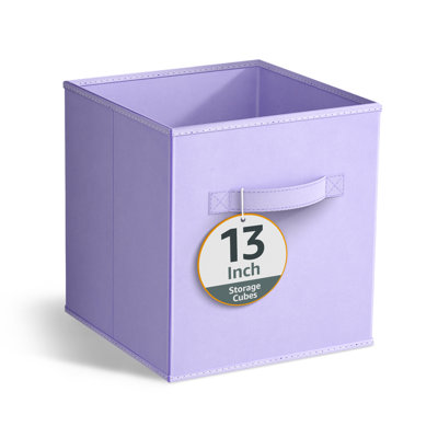 Grands cubes de rangement pliables 13 po avec poignées 13 pièces, mauve pastel