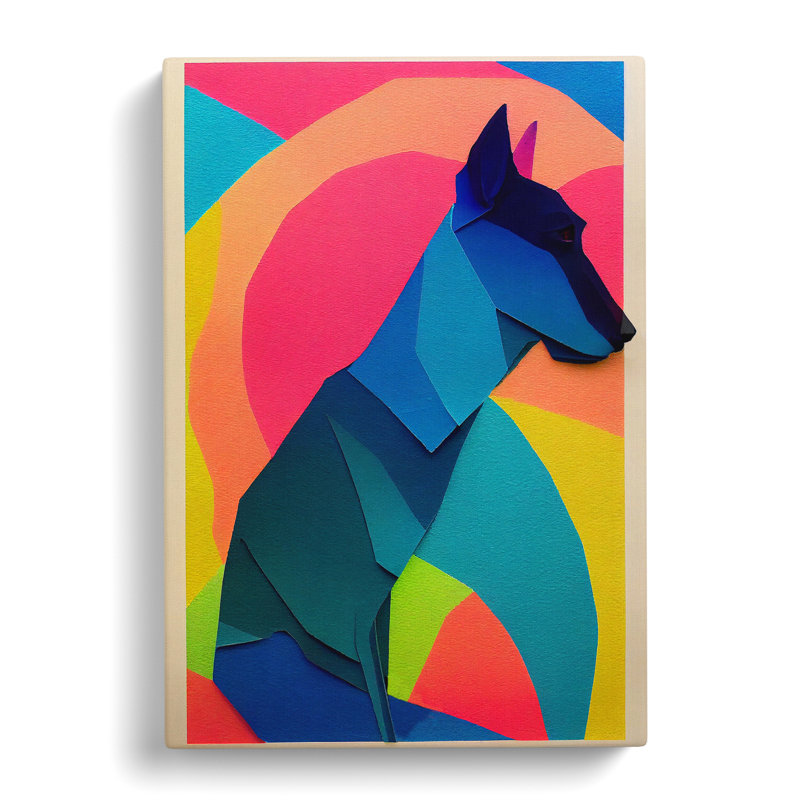 Paper Dog No.1 Abstract - Wall Art, Wrapped Canvas, No Matte, 50cm H x 35cm W x 3cm D