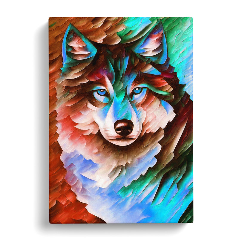 Wolf Portrait No.6 - Wrapped Canvas, 60cm H x 40cm W x 3cm D