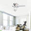 5-Blade 52-Inch Chrome Ceiling Fan With 3-Light   Chandelier