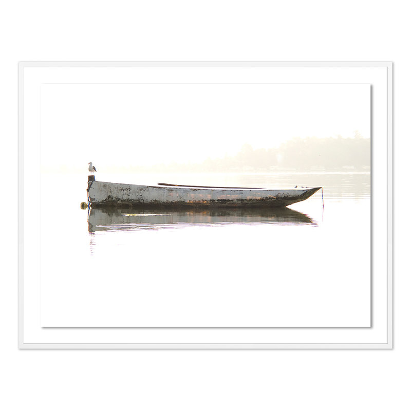 Oyster Skiff Print by Geoffrey Baris, White, 46" H x 60" W x 2.5" D