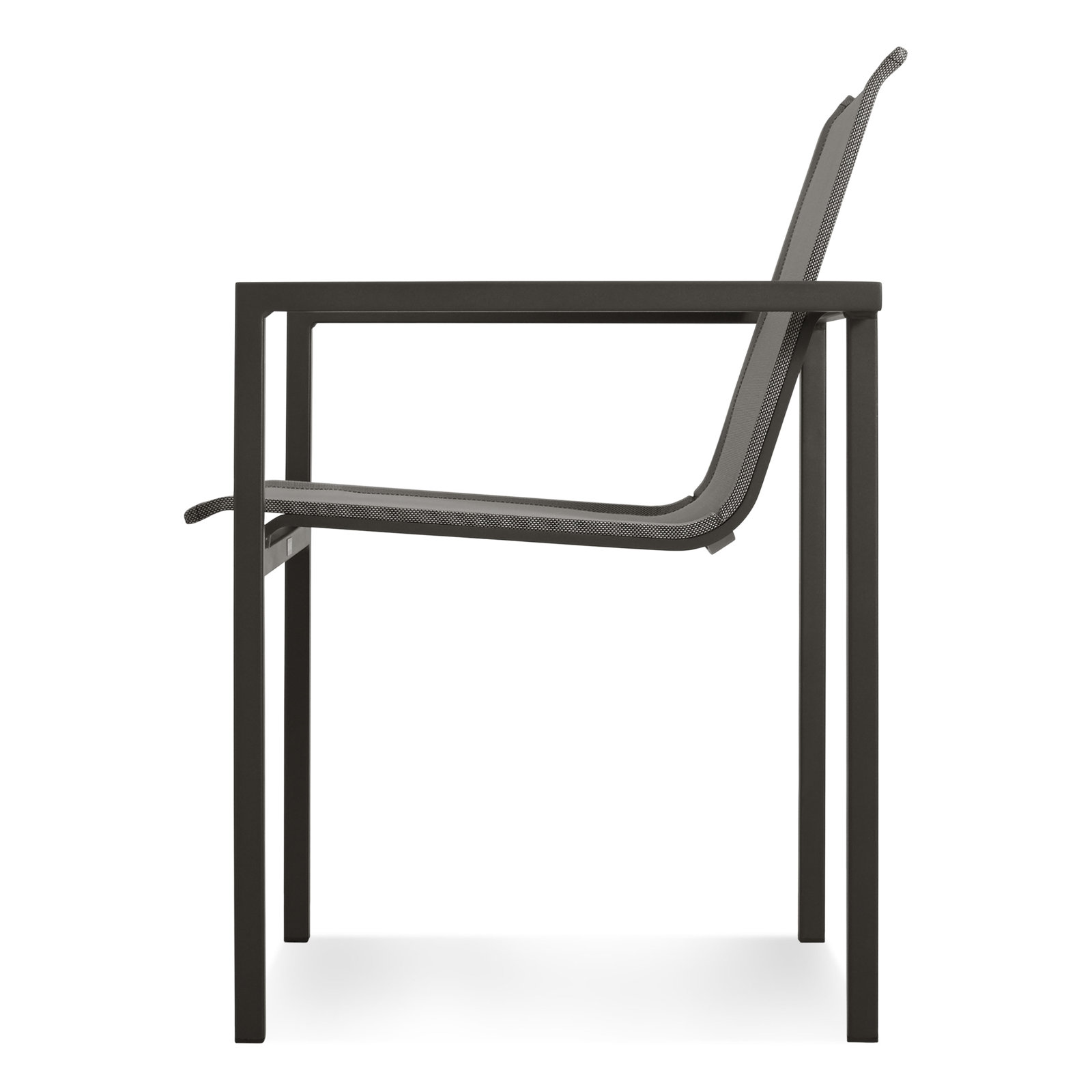 Skiff Stackable Aluminum Patio Armchair, Carbon