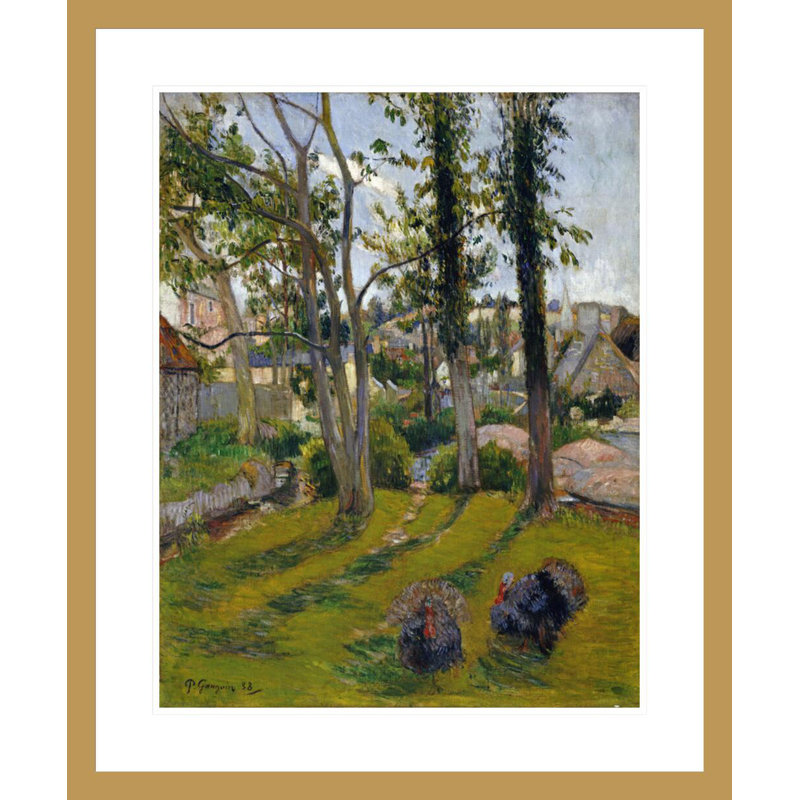 Les Dindons (Pont Aven Landscape) 1888 par Paul Gauguin - Estampe numérique encadrée, H 28,26 po x l 23,5 po