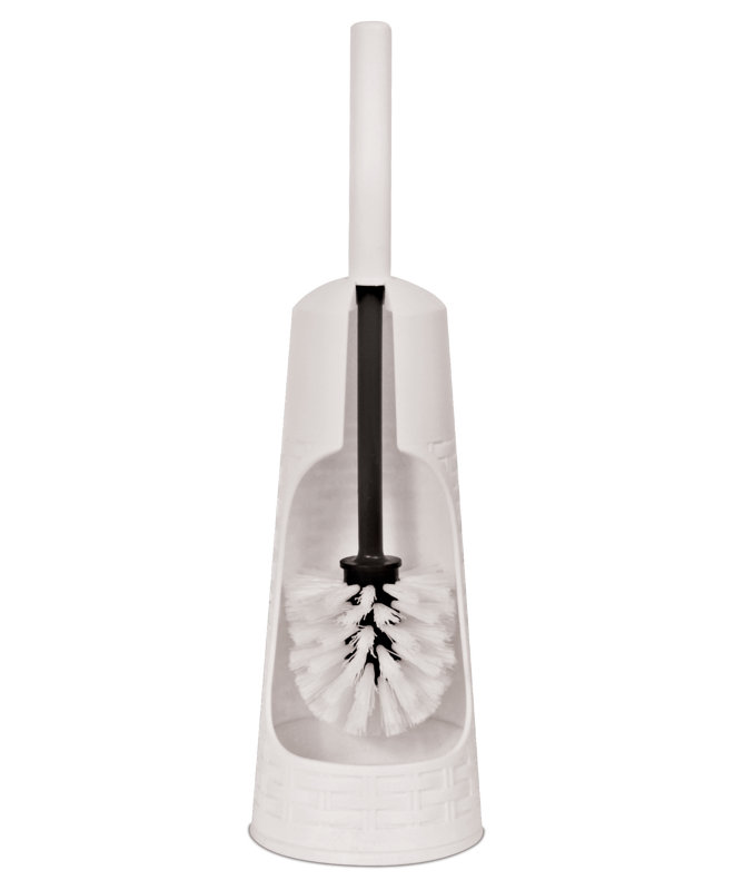 Brosse de toilette et porte-outil autoportante palm luxe serrage 15 po. h, Blanc