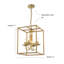 Ombret 4-Light Square Woven Rattan Chandelier
