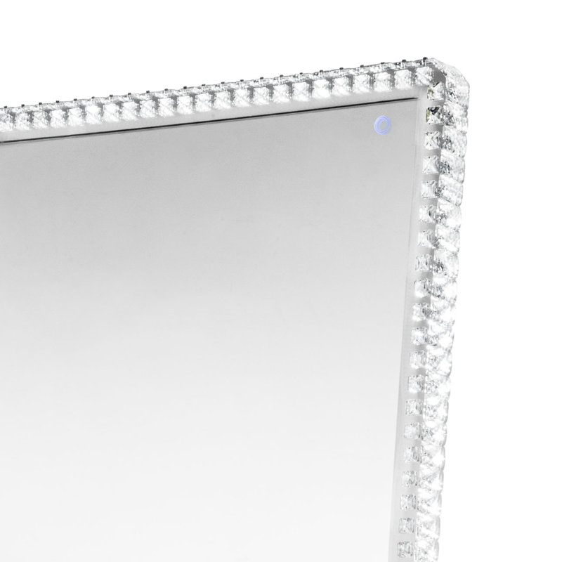 Marilyn Illuminated Leaner Floor Mirror - 71", Chrome