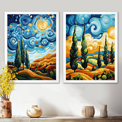 «Autumn Wood Forest» par Vincent III - Vangogh, art mural sur toile 2 pièces