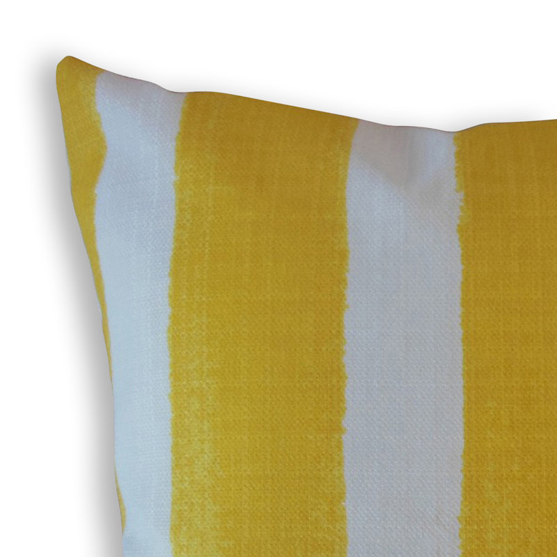 Housse de coussin intérieure / extérieure en polyester orange Nico, 18" x 18", White/Yellow, Plumes