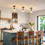 Luminaire plafonnier semi-encastré en bois rustique à 1 lumière de style campagnard avec abat-jour en verre ensemencé pour l'entrée de la cuisine de la salle à manger