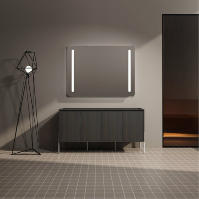 Meuble-lavabo autoportant 60 po (58 11/16), armoire de rangement avec portes à fermeture douce (ensemble KD) - Lavabo inclus