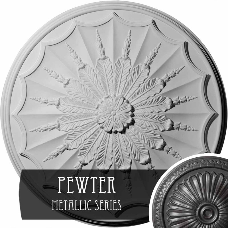 Médaillon de plafond 27 po x 27 1/8 po x P 2 5/8 po, Étain