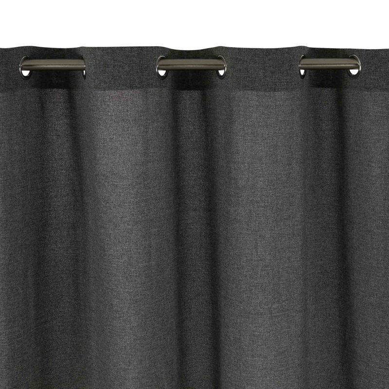 Cinnamon Sheer Single Curtain Panel, Dark Gray, 137.8" W x 114.2" L