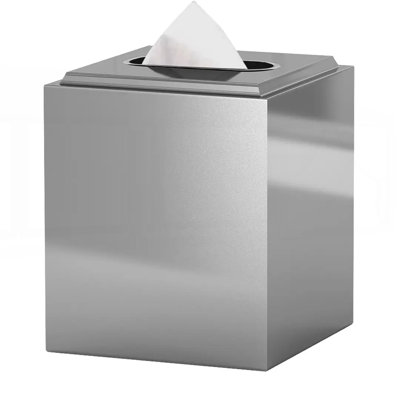 Couvercle de boîte à mouchoirs en acier inoxydable avec finition chromée, parfait pour un décor moderne et un remplissage facile