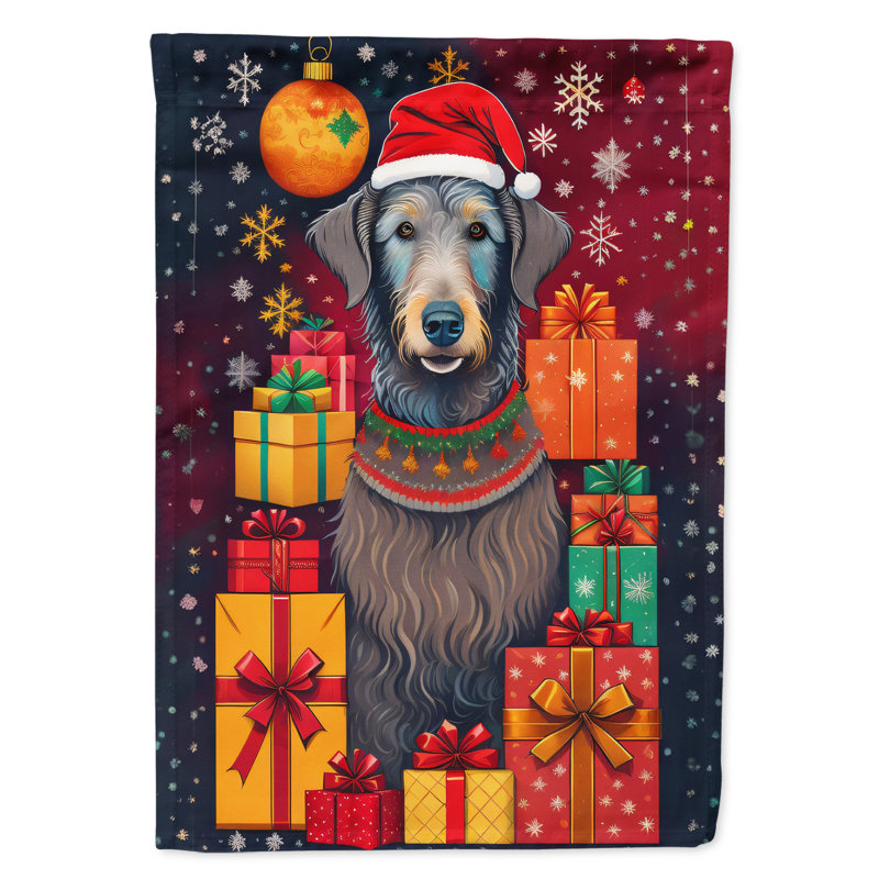 Drapeau de maison de Noël en polyester double face H 40 po x l 28 po