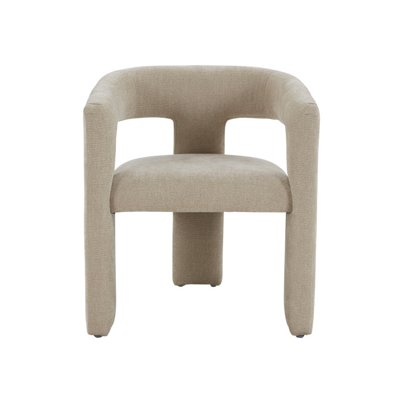 Chaise avec accoudoirs en lin Mithusha, Blond