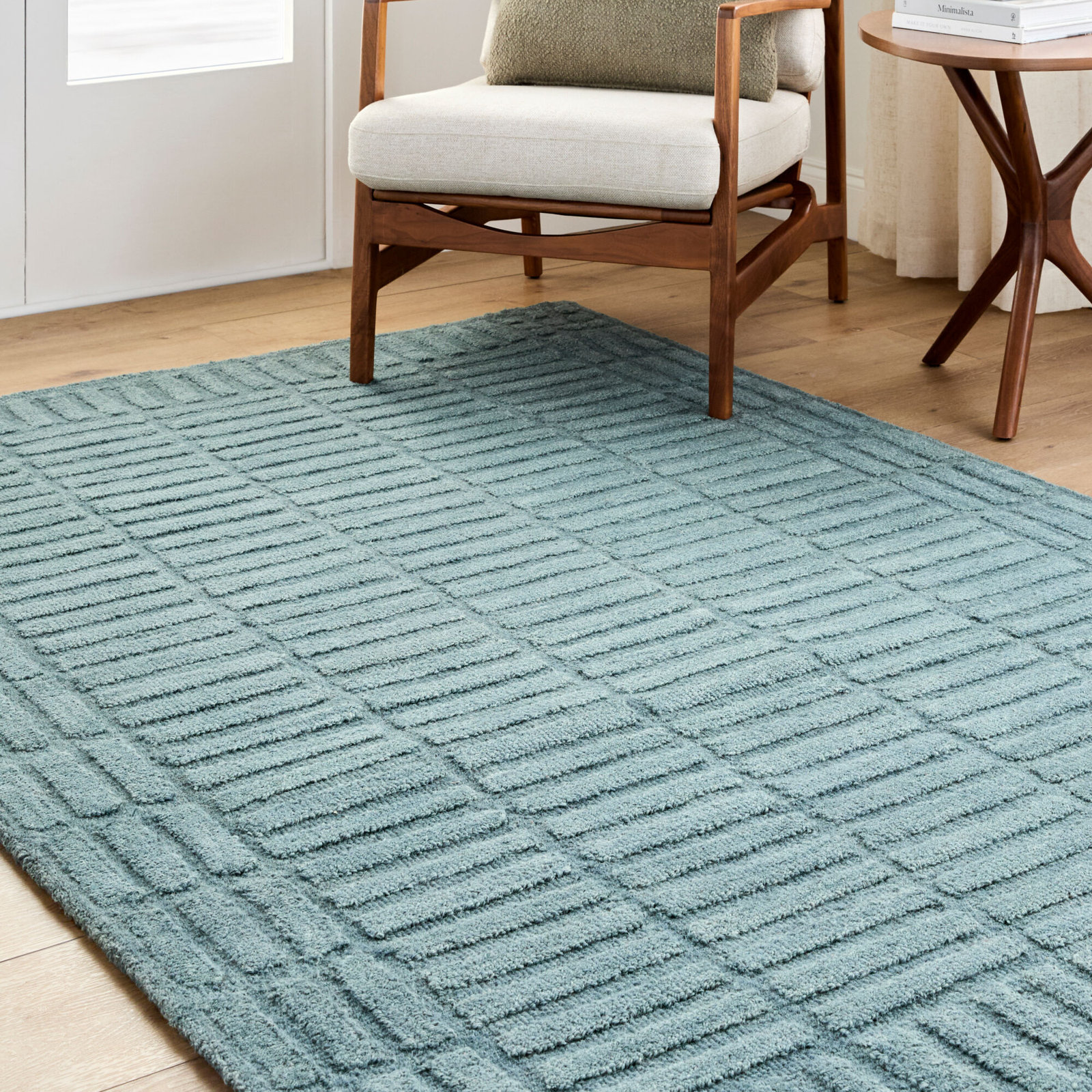 Wright Hand-Tufted Patterned Geometric Rug, Rectangle 6' x 9'