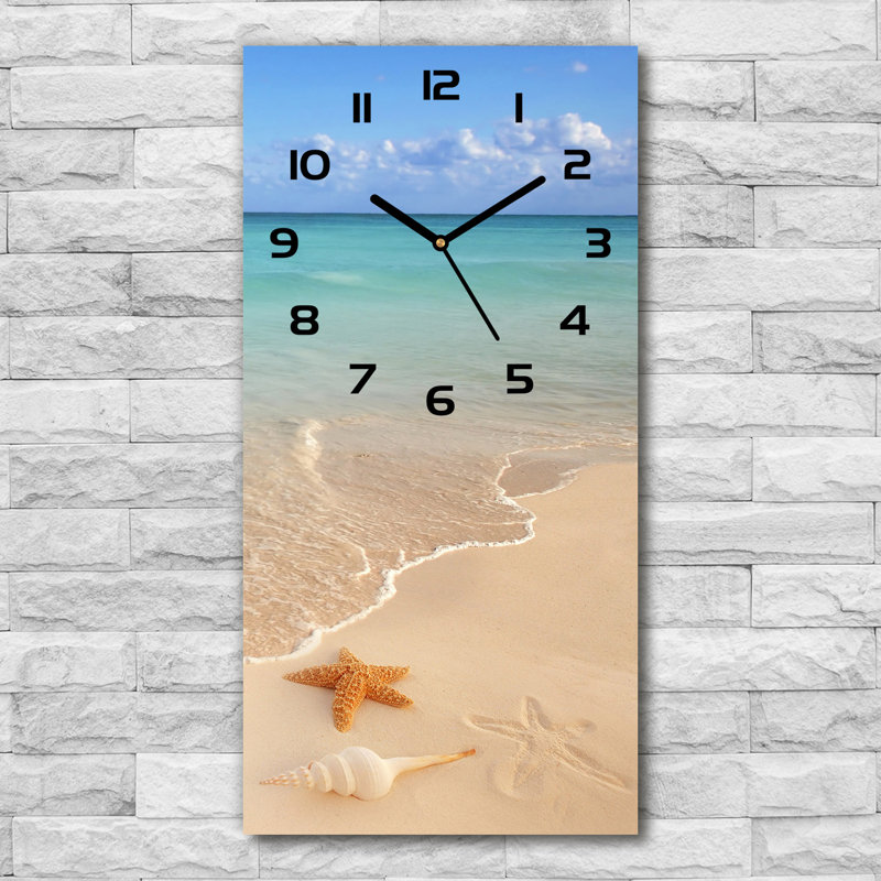 Jaegar Glass Wall Clock, Beige/Blue/Black