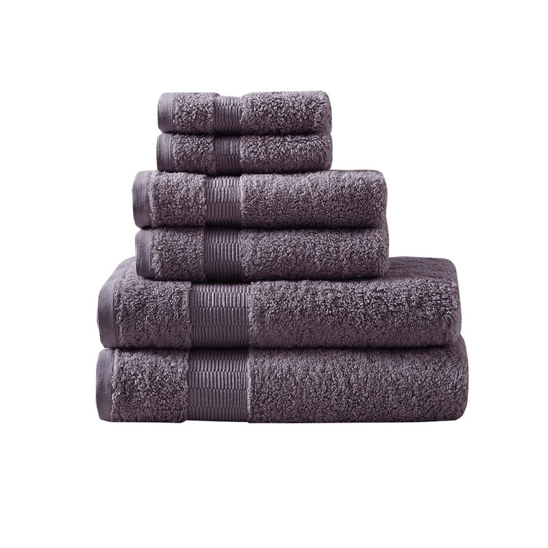 Gracie Mills Emrys 100% Egyptian-Quality Cotton 6-Piece Towel Set, Purple
