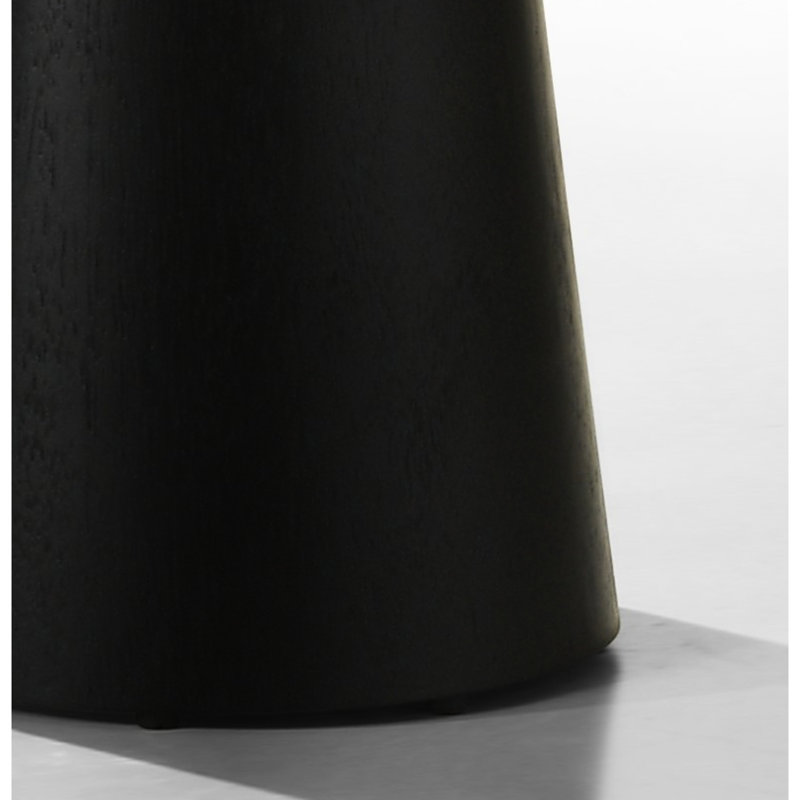 Table de bout ronde noire ébène 22 po avec grain de bois naturel séduisant avec finition H 15 po