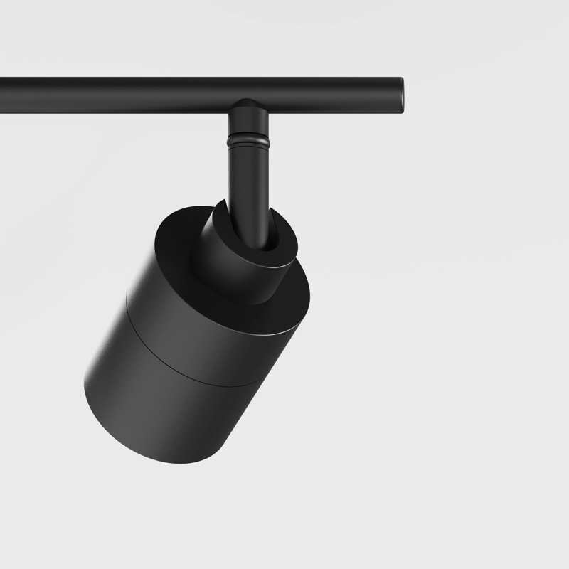 Plafonnier pivotant 6 lumières Shura avec têtes rotatives, DEL intégrée, pavillon encastré, 3000 K, 3000 lumens, Noir