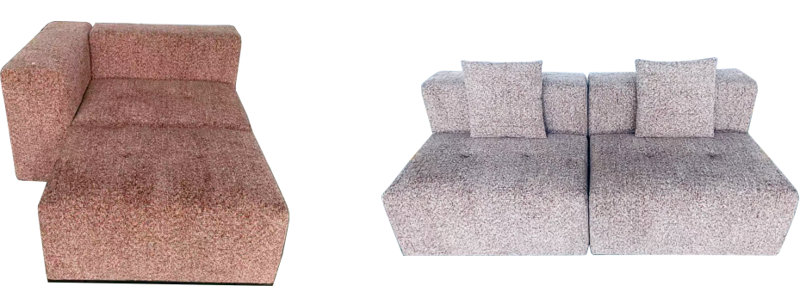 Canapé modulaire modulaire, canapé 3 places en tissu chenille pour le salon (dossier)