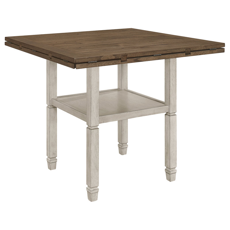 Heritage Design - Denardo 5-Piece Drop Leaf Counter Dining Set Rustic Cream