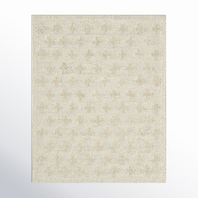 Rectangle Niara Hand Tufted Wool Area Rug in Ivory