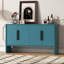 Buffet avec rangement, buffet rétro avec tablettes réglables et longues poignées, buffet en bois à 4 portes pour la cuisine, la salle à manger et le salon