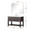 Meuble-lavabo simple.  Comptoir en marbre de Carrare, ensemble de robinet et miroir-1746714272