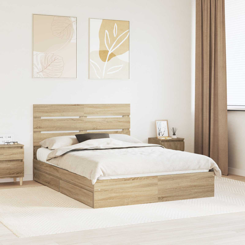 Bed, Sonoma Oak, European Double (140 x 200 cm)