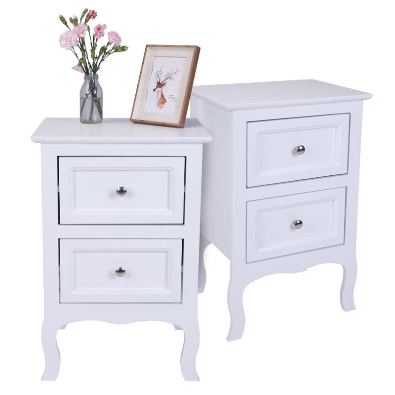 40 cm W Bedside Table, White