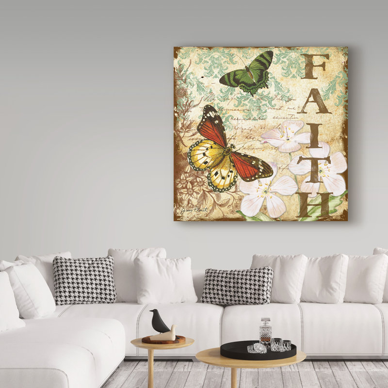 «Inspirational Butterflies Faith» de Deagen, impression sur toile tendue, H 24 po x l 24 po x P 2 po