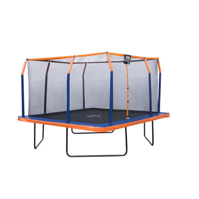 Machrus Upper Bounce 12 x 12 FT Square Trampoline Set with Premium Top-Ring Enclosure and Safety Pad