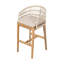 Tabouret de bar en bois et corde Laguna, ensemble de 2