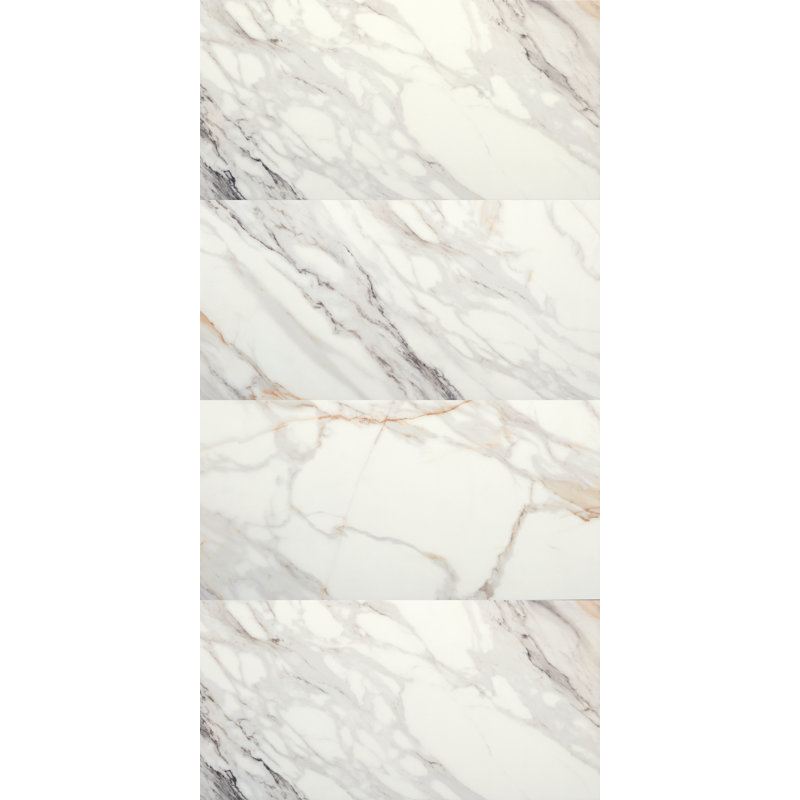 Carreau de mur et de plancher en porcelaine aspect marbre 12 po x 45 po Marmi, Macchi avec poli poli