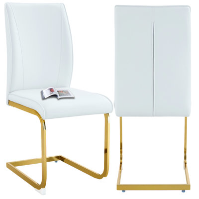 Ensemble de chaises arquées en cuir et cuir (ensemble de 2)