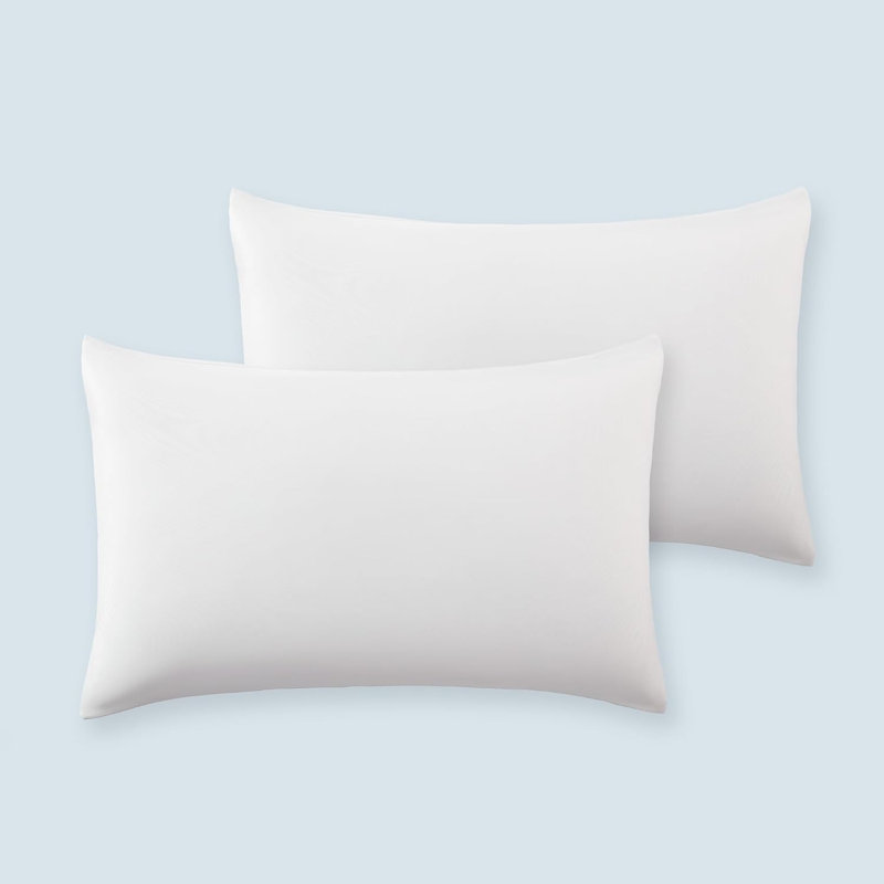 SLEEP ZONE Nanotex Cooling Pillowcases - 2 Pack, Silky Pillow Cases for Hair and Skin, Breathable Bedding for Summer and Hot Sleepers, Zippered Pillow Covers(White, Queen)