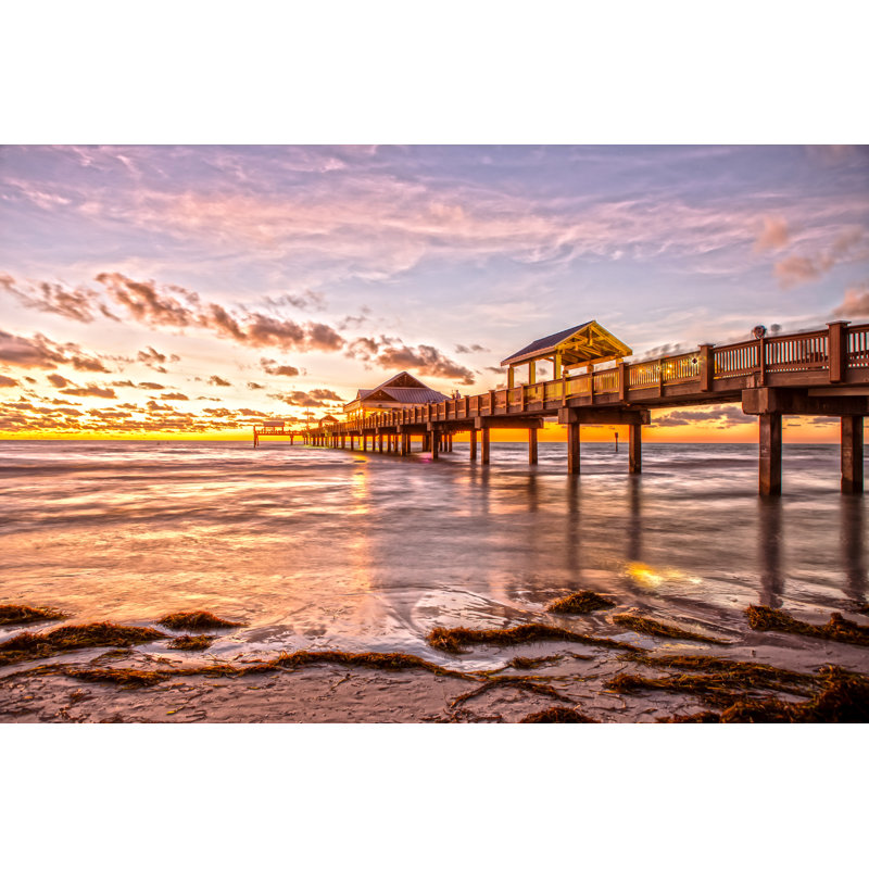 Clearwater Beach At Sunset - Wrapped Canvas Print, 61cm H x 91cm W