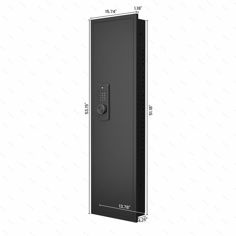53" Passwod Touch Panel In-Wall Safe,Hidden Wall Gun Safe for Rifles with Adjustable Shelves,Assembled Storage Multifunctional Wall Safe for Firearm and Valuables (Digital)