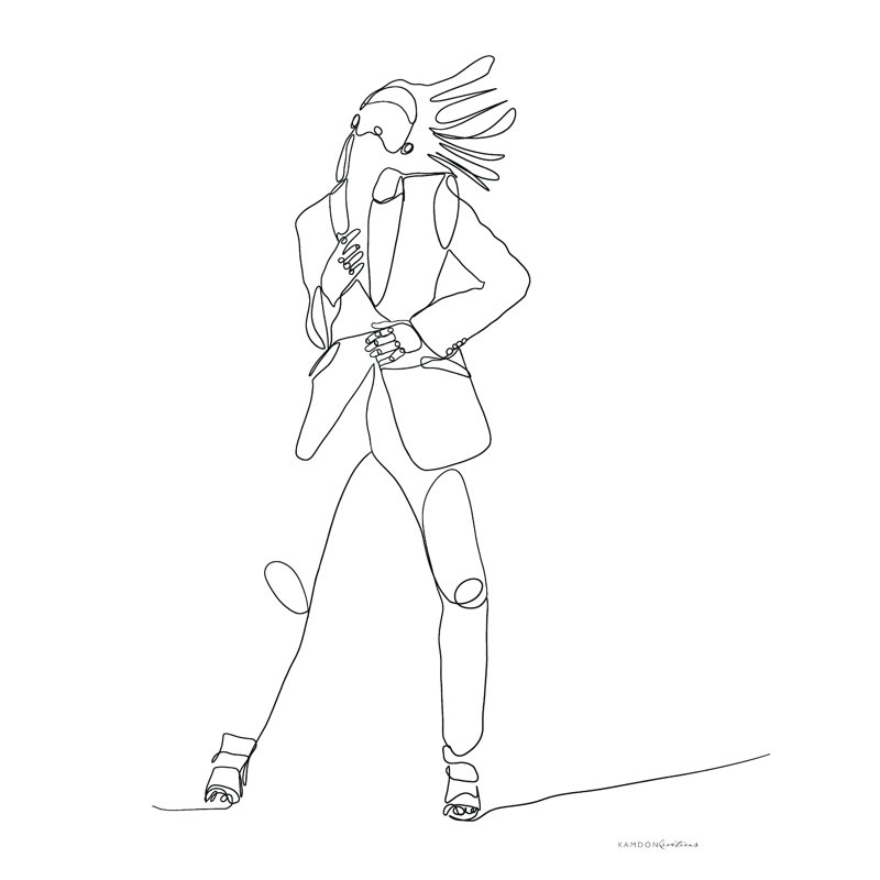 «Hair with Hip» - Impression sur toile tendue, H 16 po x l 12 po