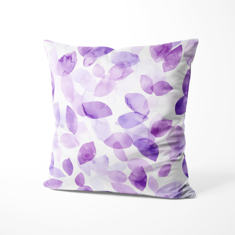 Coussin Boho - Coussin abstrait imprimé lavande, H 18 po x l 18 po