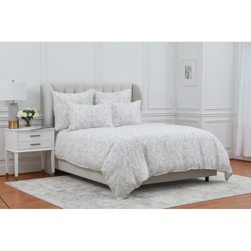 Estelle Stone Cotton Blend 400 TC Duvet Cover, Queen Duvet Cover
