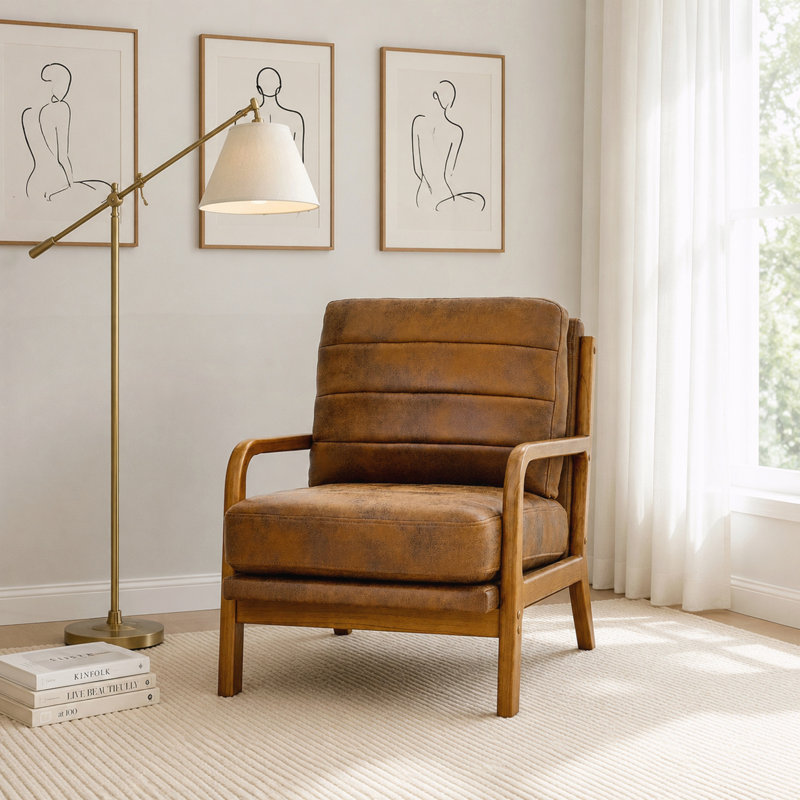 Fauteuil en bois, Black Fabric