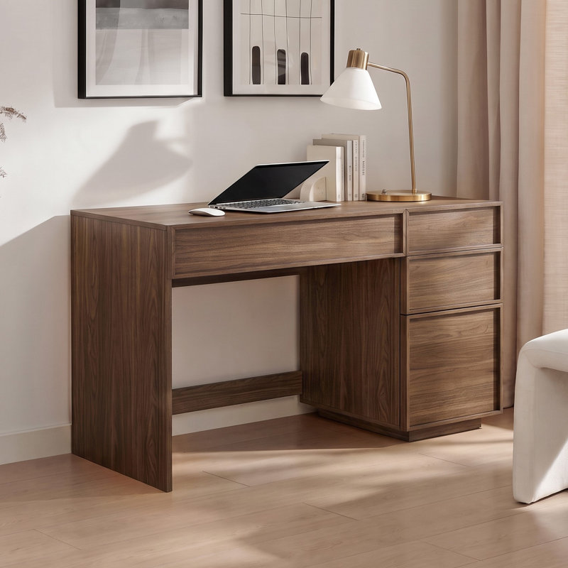 Paper / Printed Veneer Computer Desk, Noyer