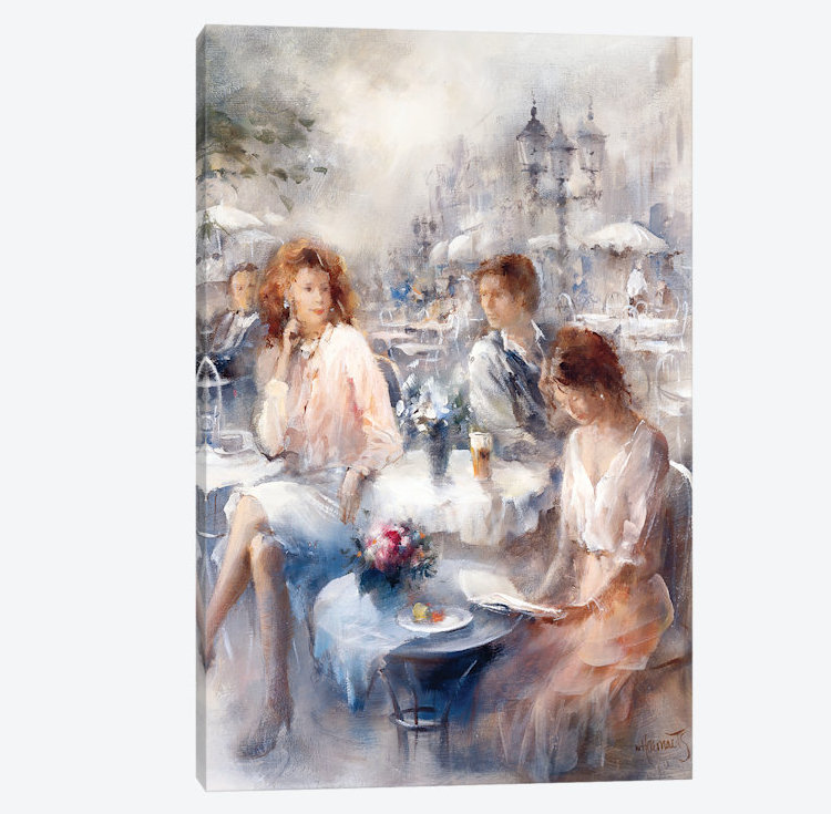 « terrace », reproduction sur toile, H 40 po x l 26 po x P 1,5 po, Pas de tapis, Toile tendue