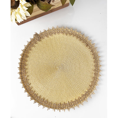 Friedo Jute Geometric Round Placemat