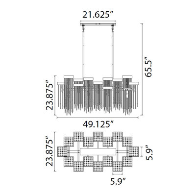 Waterfall 16 - Light Tiered Chandelier