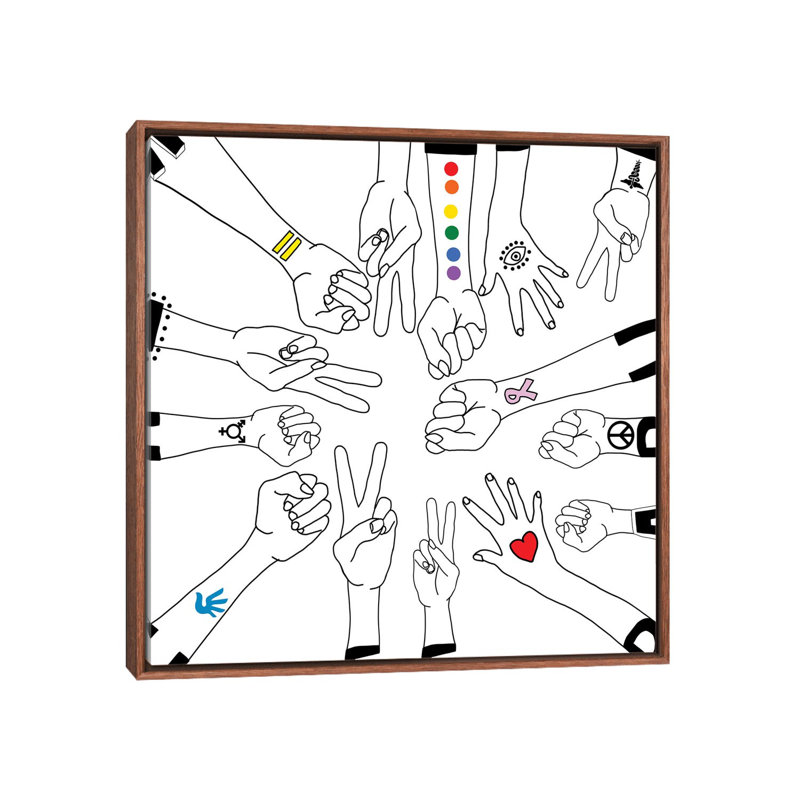 Ensemble par Notsniw Art - impression d'art graphique, Toile classique avec cadre brun, H 37 po x l 37 po x P 1,5 po